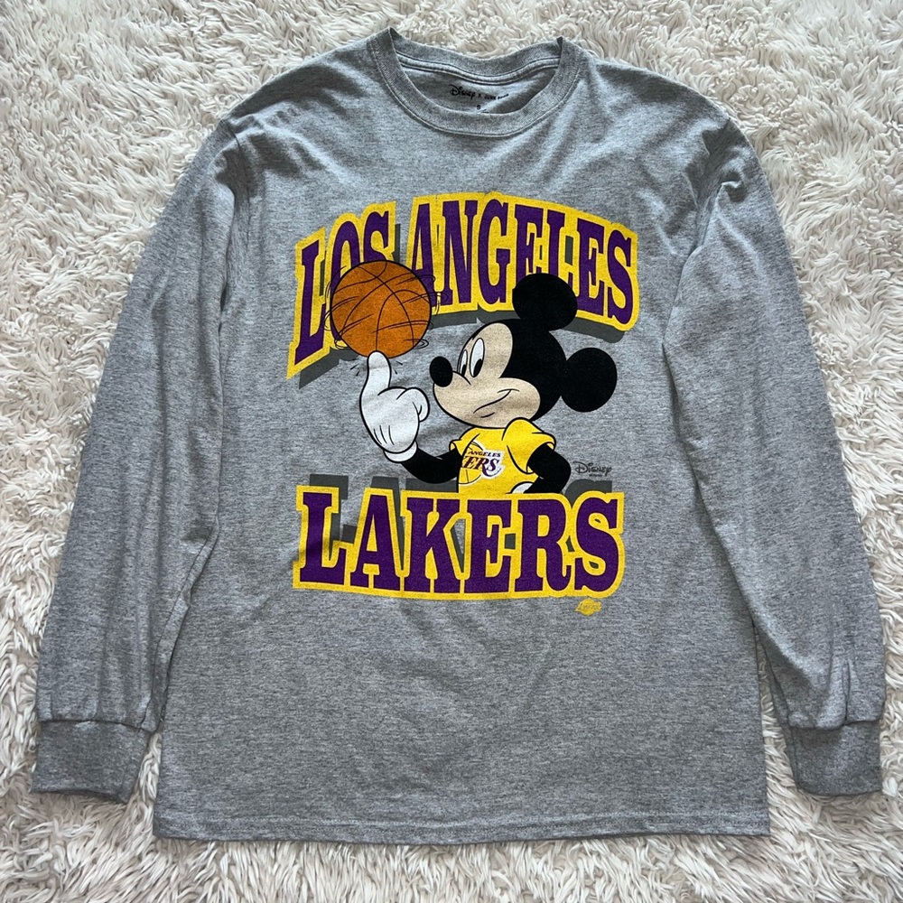 Disney x Junk Food Lakers Gray Long Sleeve - Picture 1 of 9